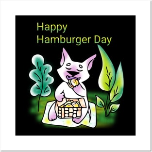 Happy hamburger Day Posters and Art